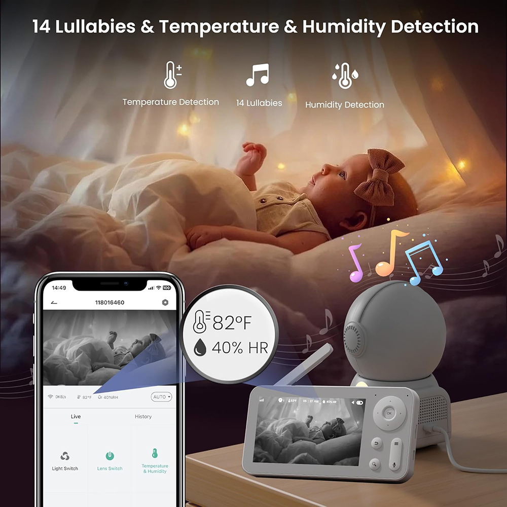 2K Baby Monitor พร้อม 2 กล้องแ - Home Cinema Wireless บทวิจารณ์และราคา